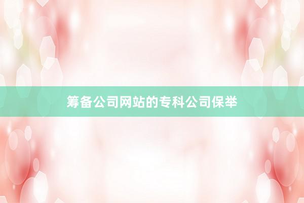 筹备公司网站的专科公司保举