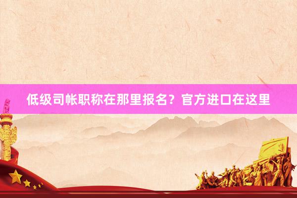 低级司帐职称在那里报名？官方进口在这里